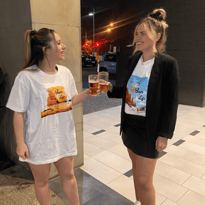 Girls wearing Beer T shirts