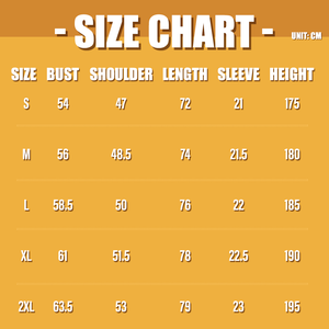 Cotton beer T shirt size chart