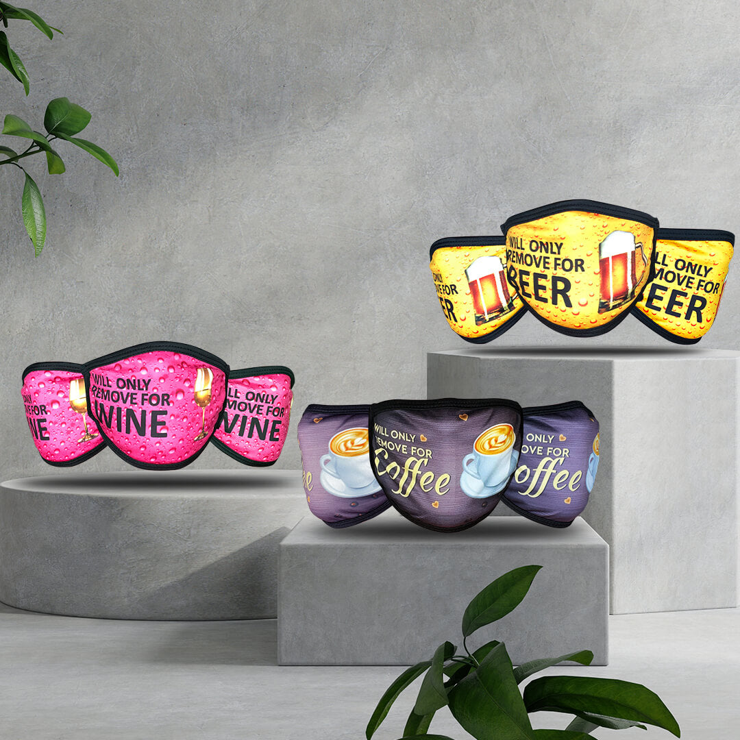 Coffee drinking face mask brown