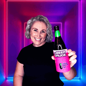 Girl with pink stubby cooler Australia